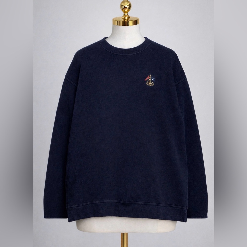 Vintage Lauren Ralph Lauren Navy Sweatshirt with Embroidered Crest